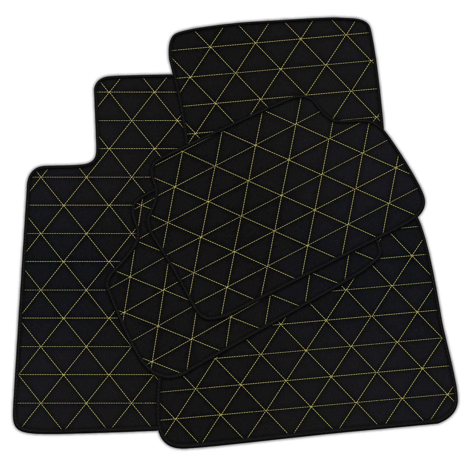 Customizable Leather Floor Mats with Triangle Pattern for BMW iX (2022-2024)