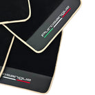 Black Floor Mats for Ferrari Purosangue with Leather and Beige Trim | Italian Edition - AutoWin