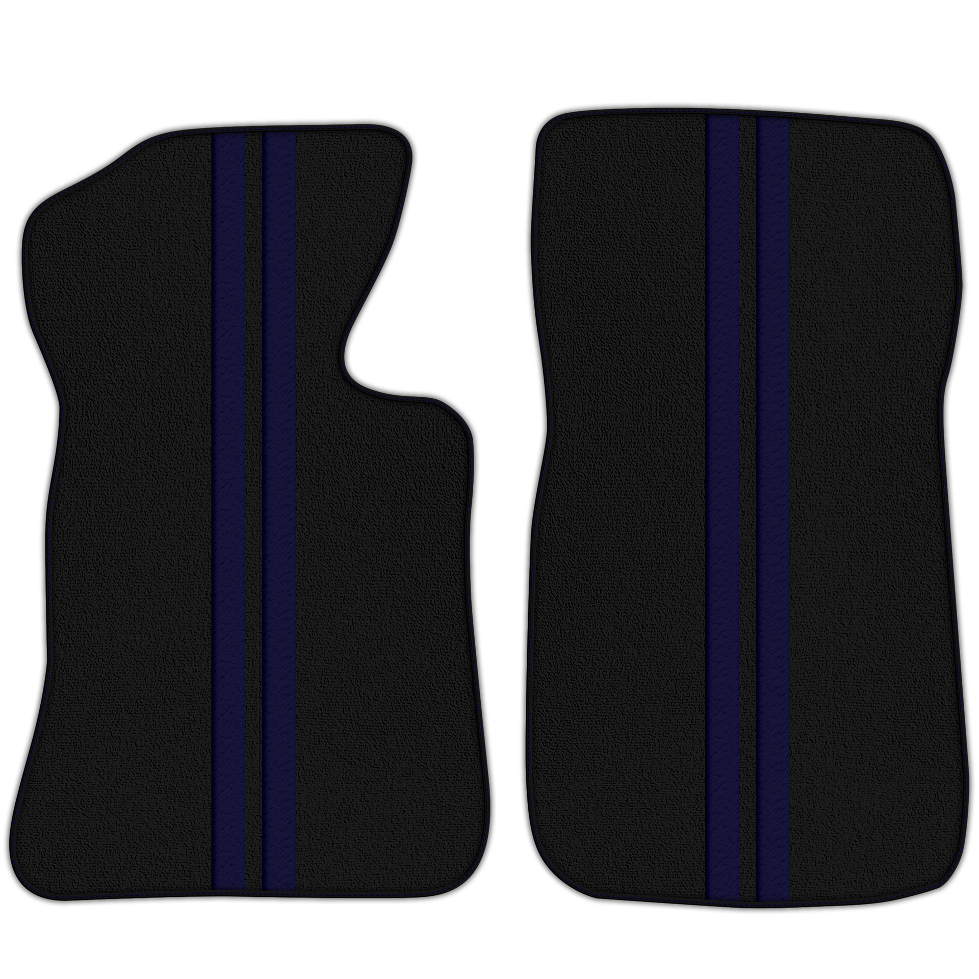 Black Floor Mats with Leather Line for Chevrolet Corvette C2 (1963-1967) - Various Colors