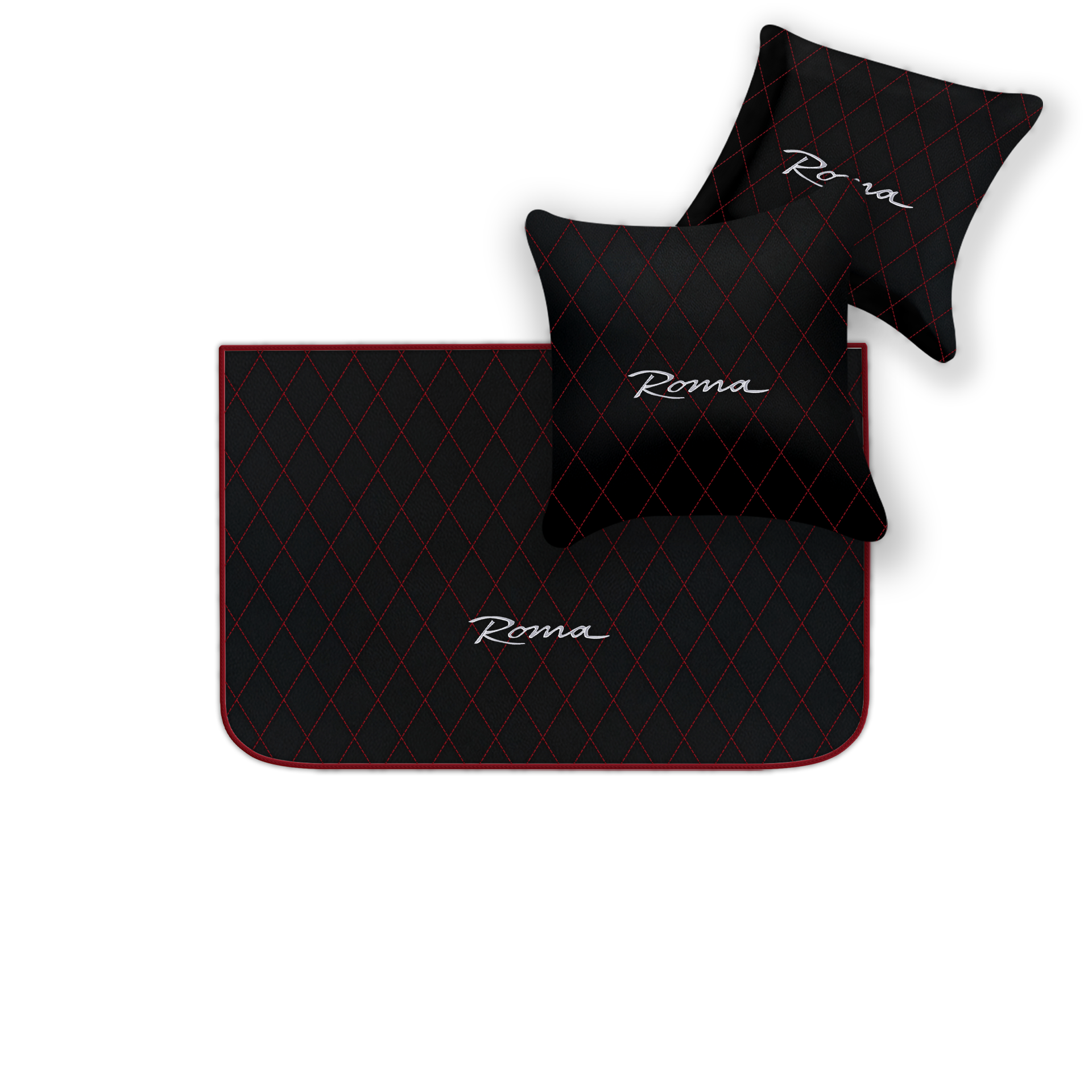 Premium Black Leather Floor Mats for Ferrari Portofino (2018-2023)