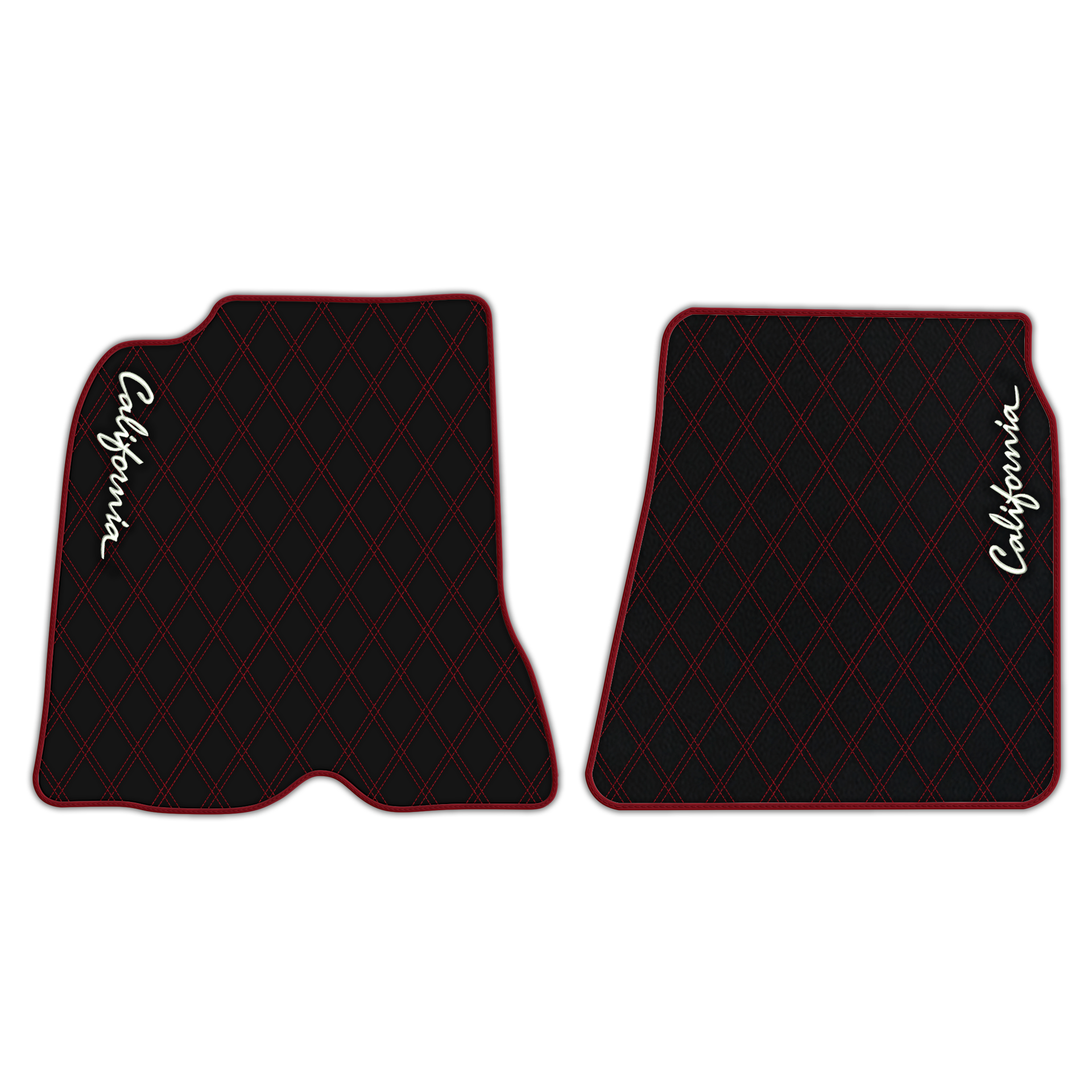 Orange Stitching Black Leather Floor Mats for Lamborghini Urus