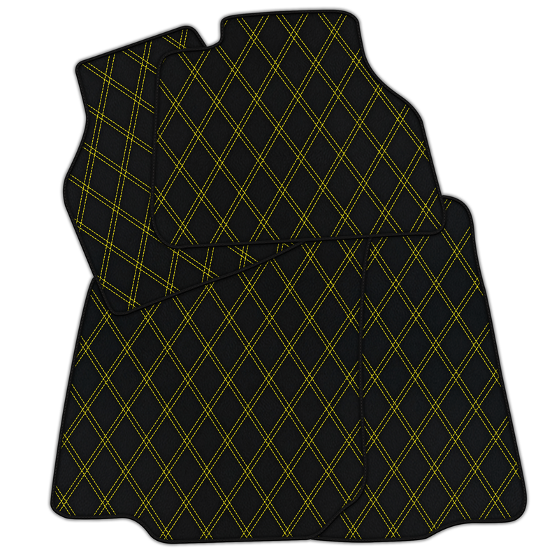 Customizable Leather Floor Mats with Double Diamond Pattern for Bentley Mulsanne (2010-2020)
