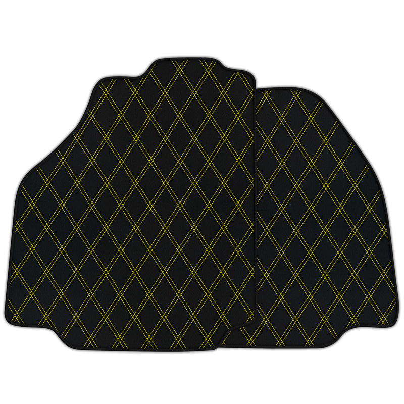 Customizable Leather Floor Mats with Double Diamond Pattern for Ferrari 458 Spider (2012-2015)