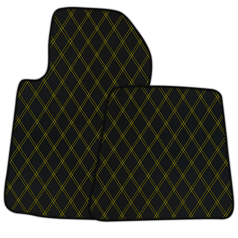 Customizable Leather Floor Mats with Double Diamond Pattern for Ferrari 599 Coupe (2006-2012)