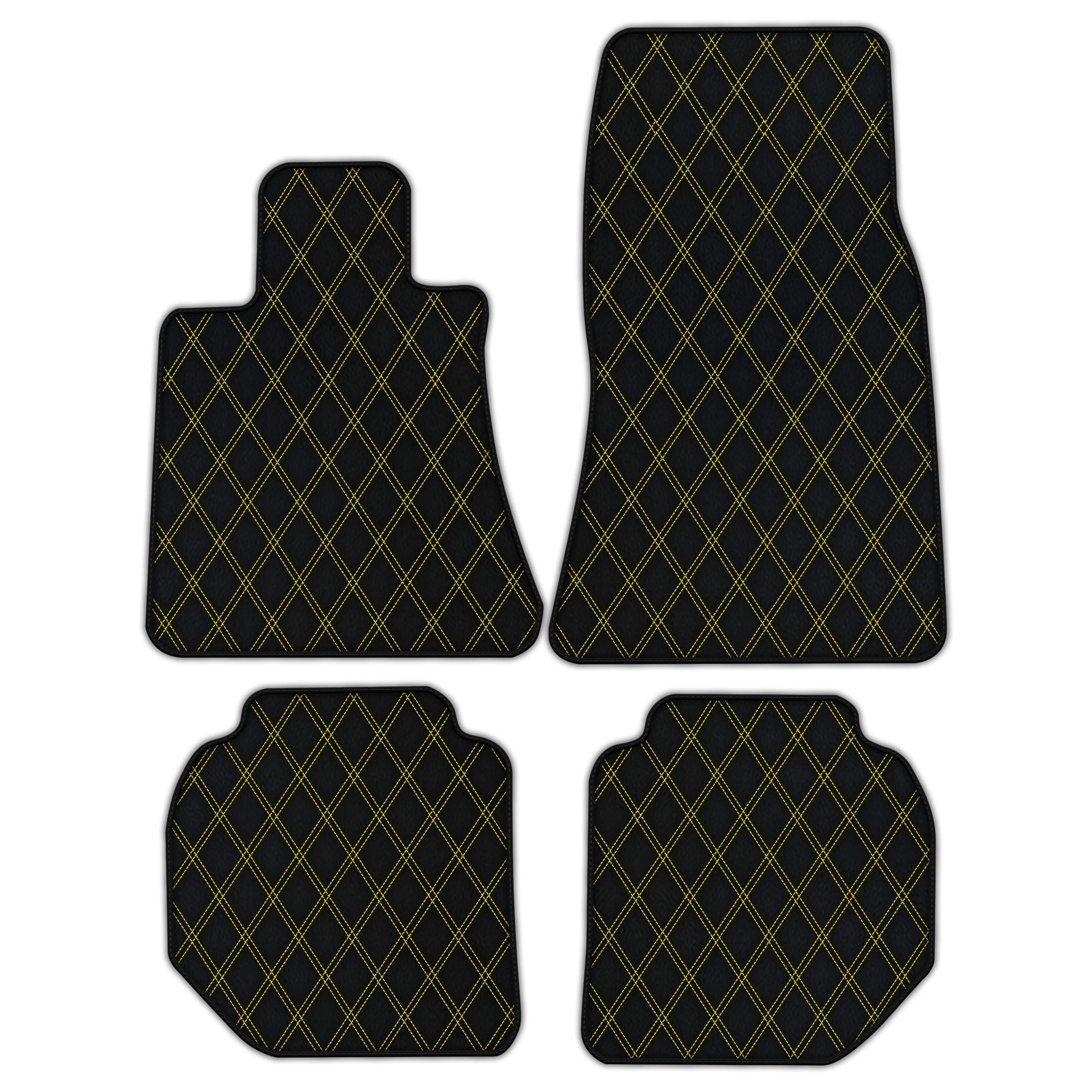 Customizable Leather Floor Mats with Double Diamond Pattern for Rolls Royce Ghost Series II (2021–2024)
