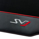 Black Floor Mats for Lamborghini Aventador SVJ with Carbon Fiber - AutoWin