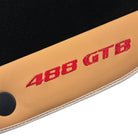 Black Floor Mats For Ferrari 488 GTB (2015-2022) with Beige Nappa Leather - AutoWin