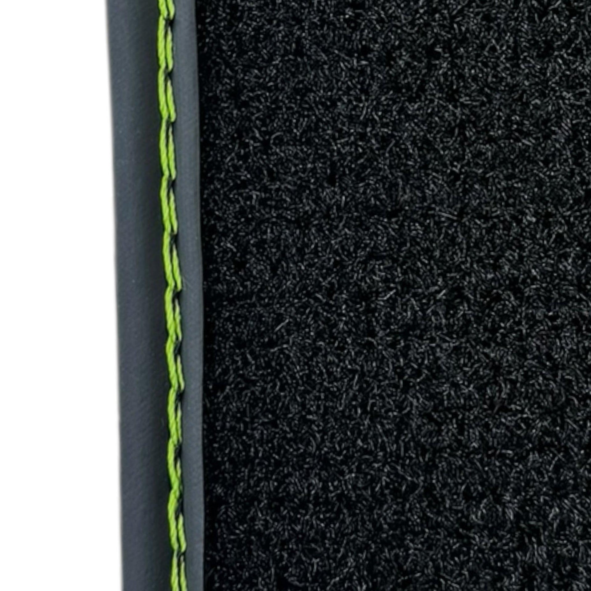 Black Floor Mats for Lamborghini Huracan Tecnica with Alcantara Leather | Green Edition - AutoWin