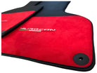 Floor Mats for Lamborghini Huracan Alcantara Red Leather With Huracan Logo - AutoWin
