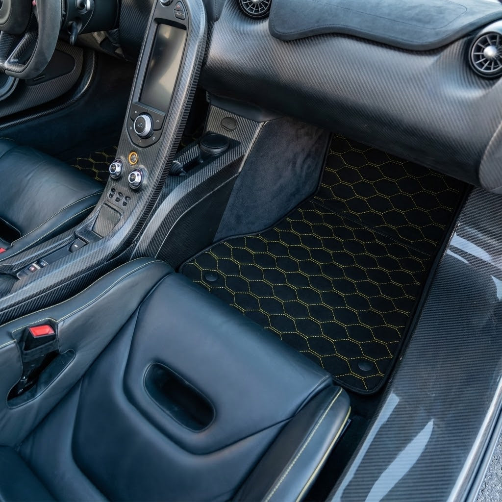Customizable Leather Floor Mats with Hex Pattern for McLaren P1 (2013-2015) - AutoWin