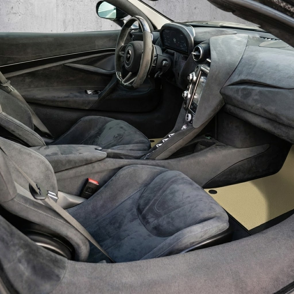 Yellow Leather Floor Mats For McLaren 720S - AutoWin