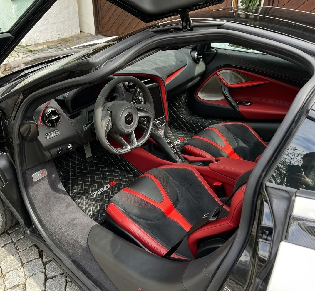 Yellow Leather Floor Mats For McLaren 720S - AutoWin