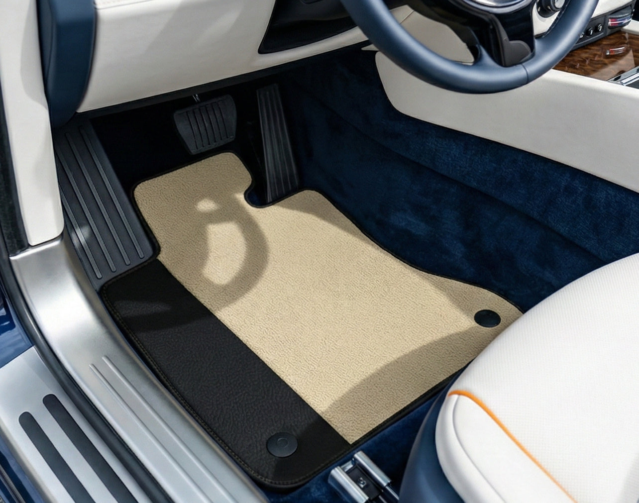 Alcantara Floor Mats For Rolls Royce Black Badge Dawn - AutoWin