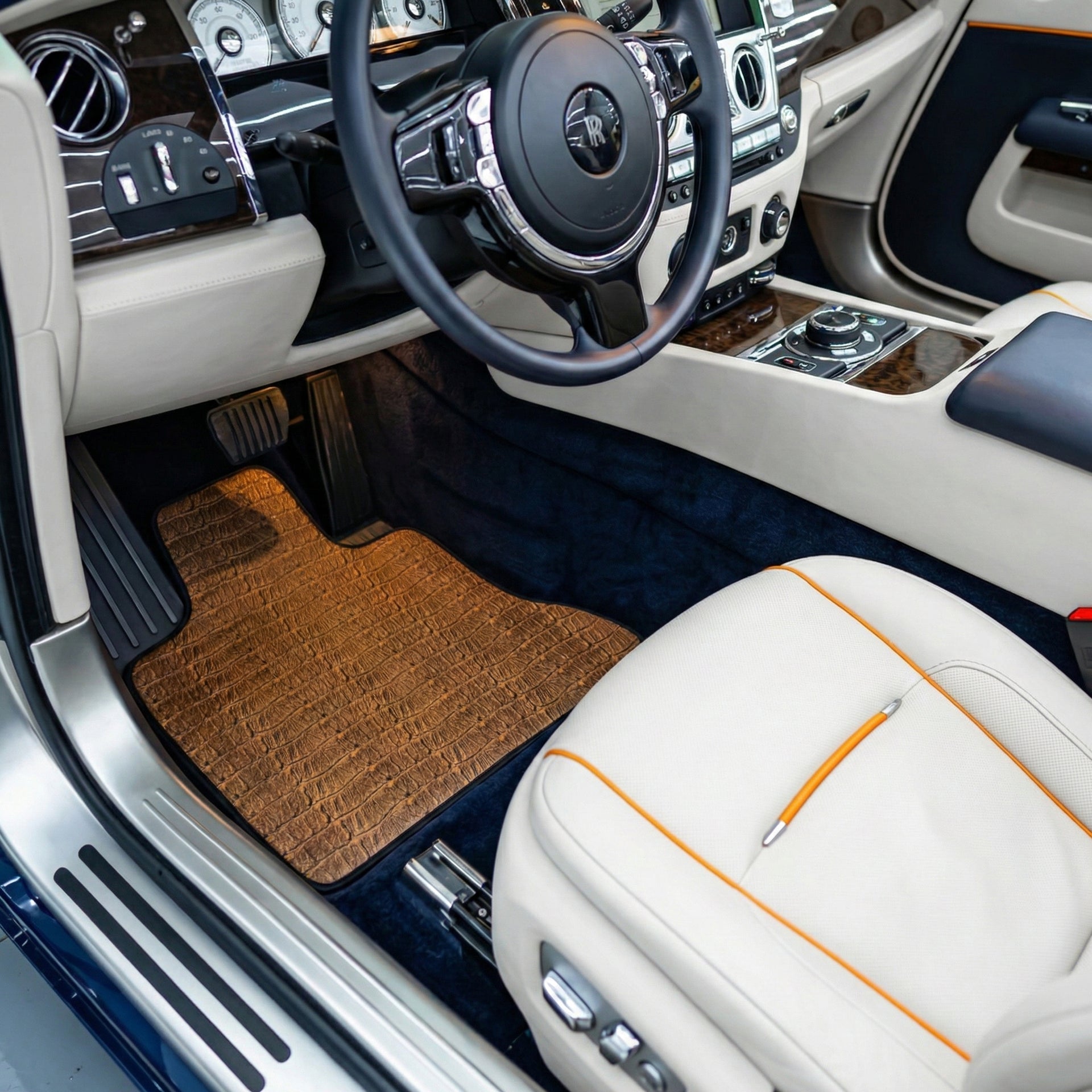 Alcantara Floor Mats For Rolls Royce Black Badge Dawn - AutoWin