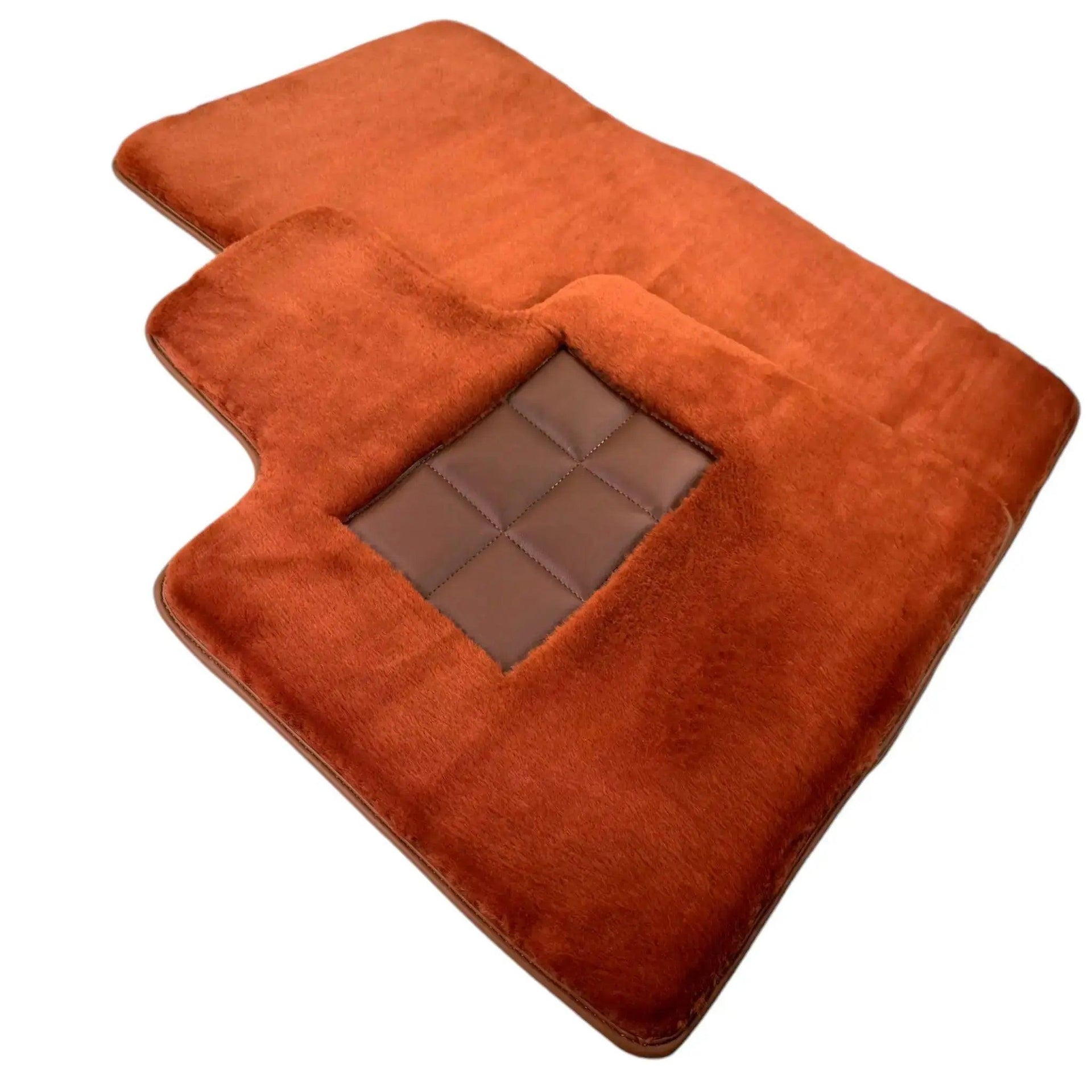 Ginger Color Sheepskin Floor Mats for Rolls-Royce Shadow (1965-1977) - AutoWin