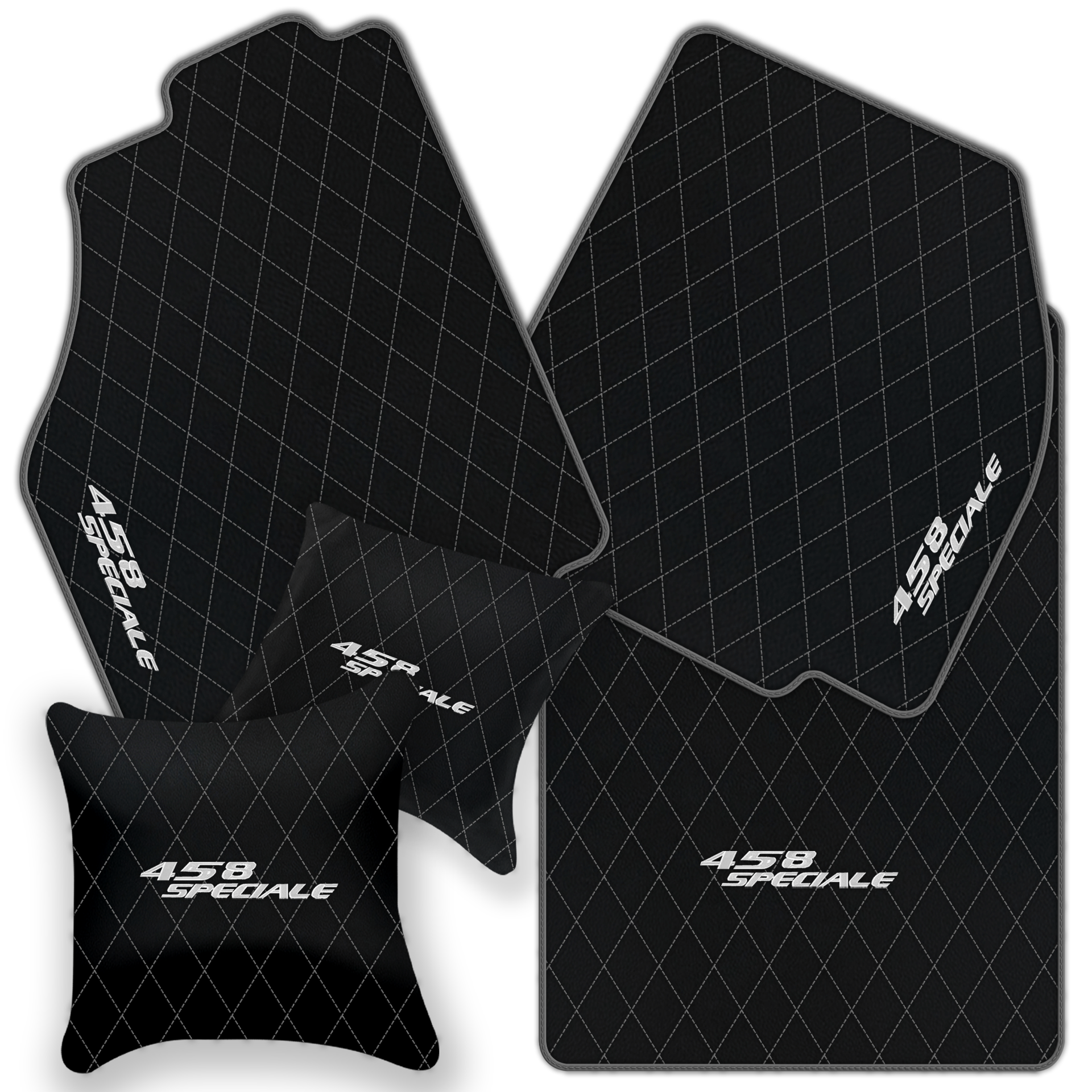 Premium Black Leather Floor Mats for Ferrari 296 GTS (2022-2025)