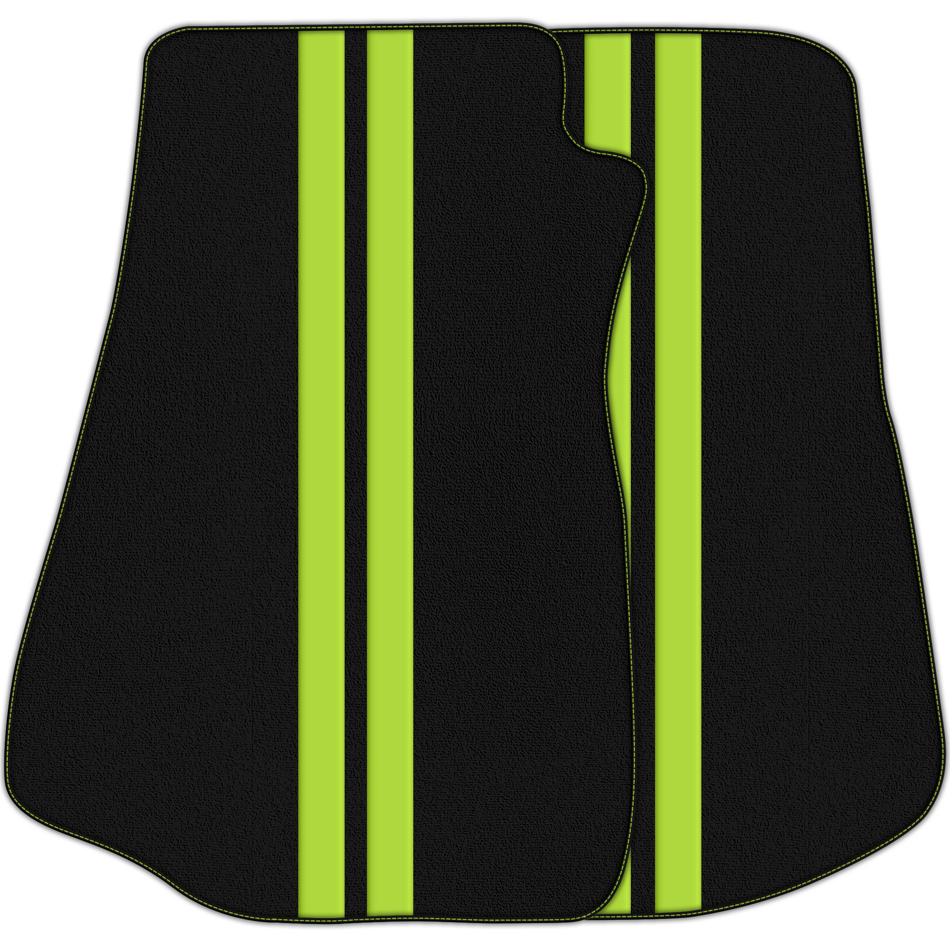 Black Floor Mats with Leather Line for Chevrolet Corvette C3 (1968-1982) - Various Colors