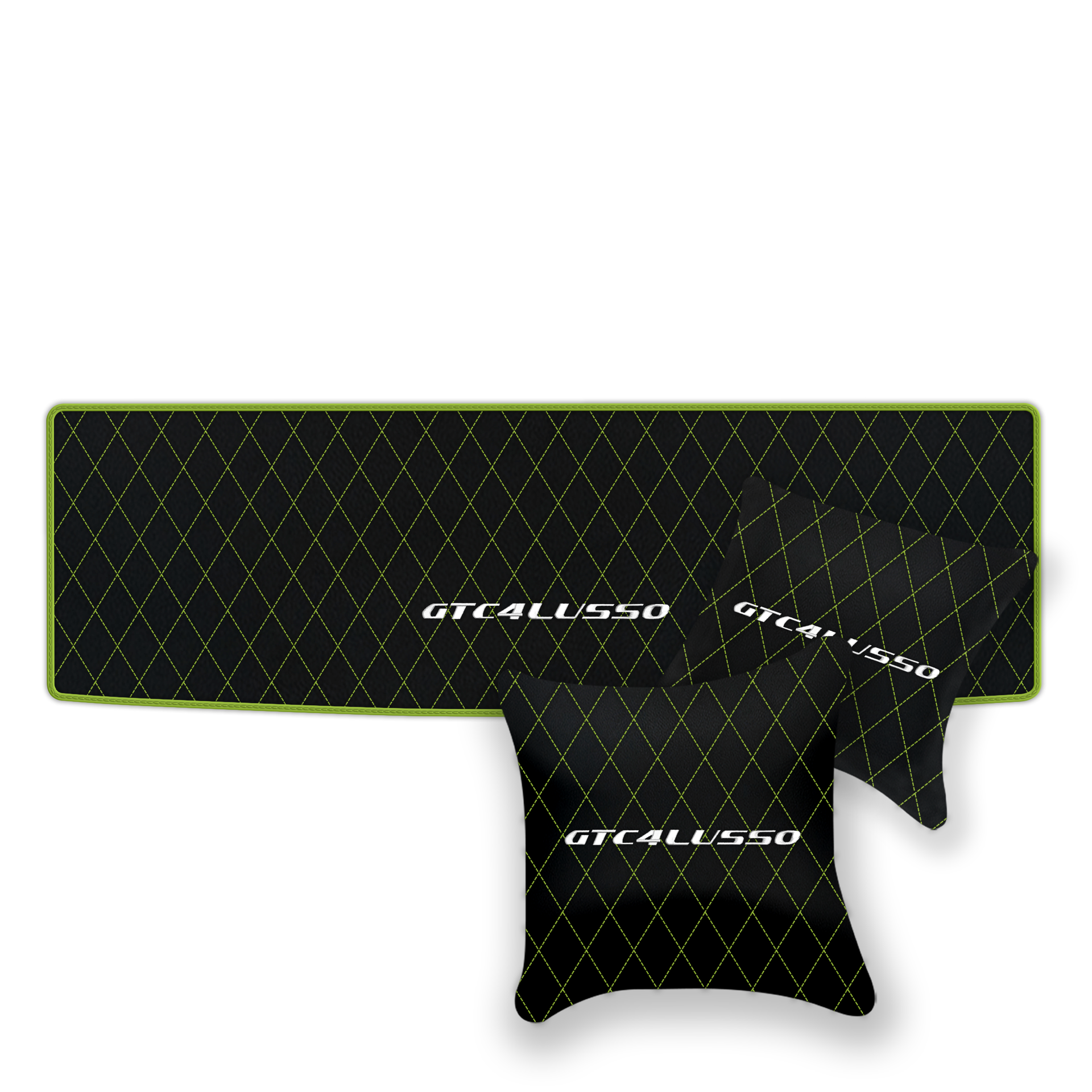 Luxury Black Leather Floor Mats for Ferrari Roma (2021-2024)