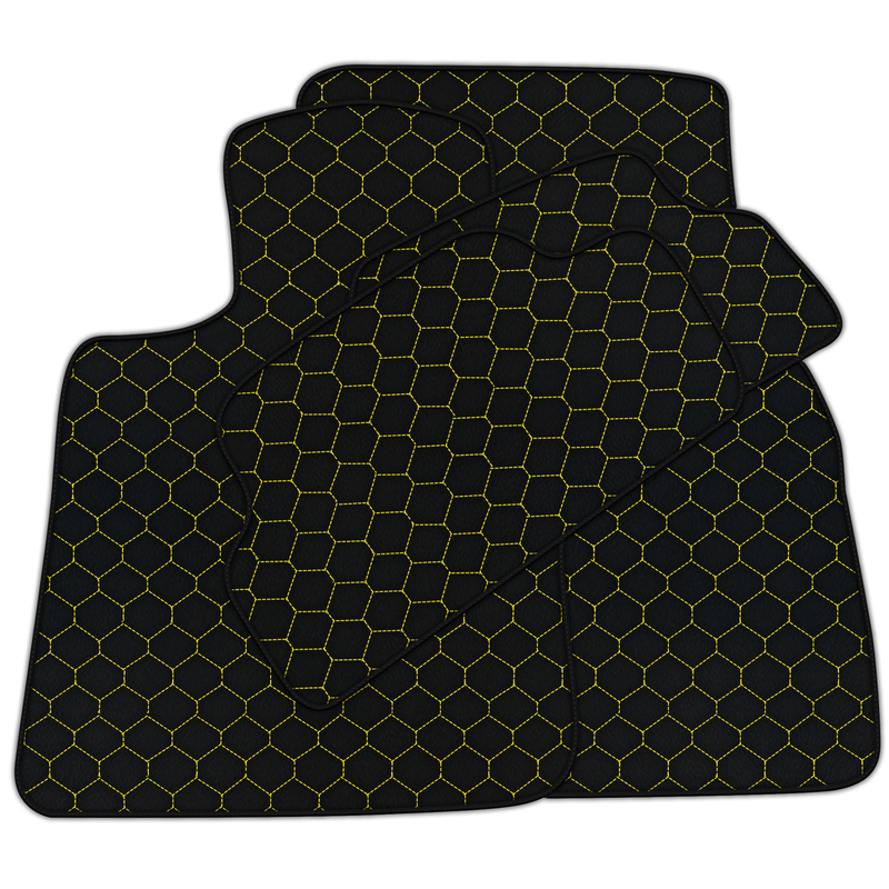 Customizable Leather Floor Mats with Hex Pattern for Mini Cabrio R56 Convertible (2009-2016)