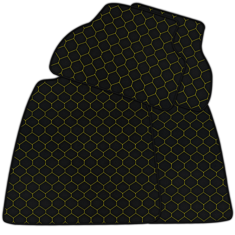 Customizable Leather Floor Mats with Hex Pattern for Audi A6 - C5 Sedan (1997-2002)