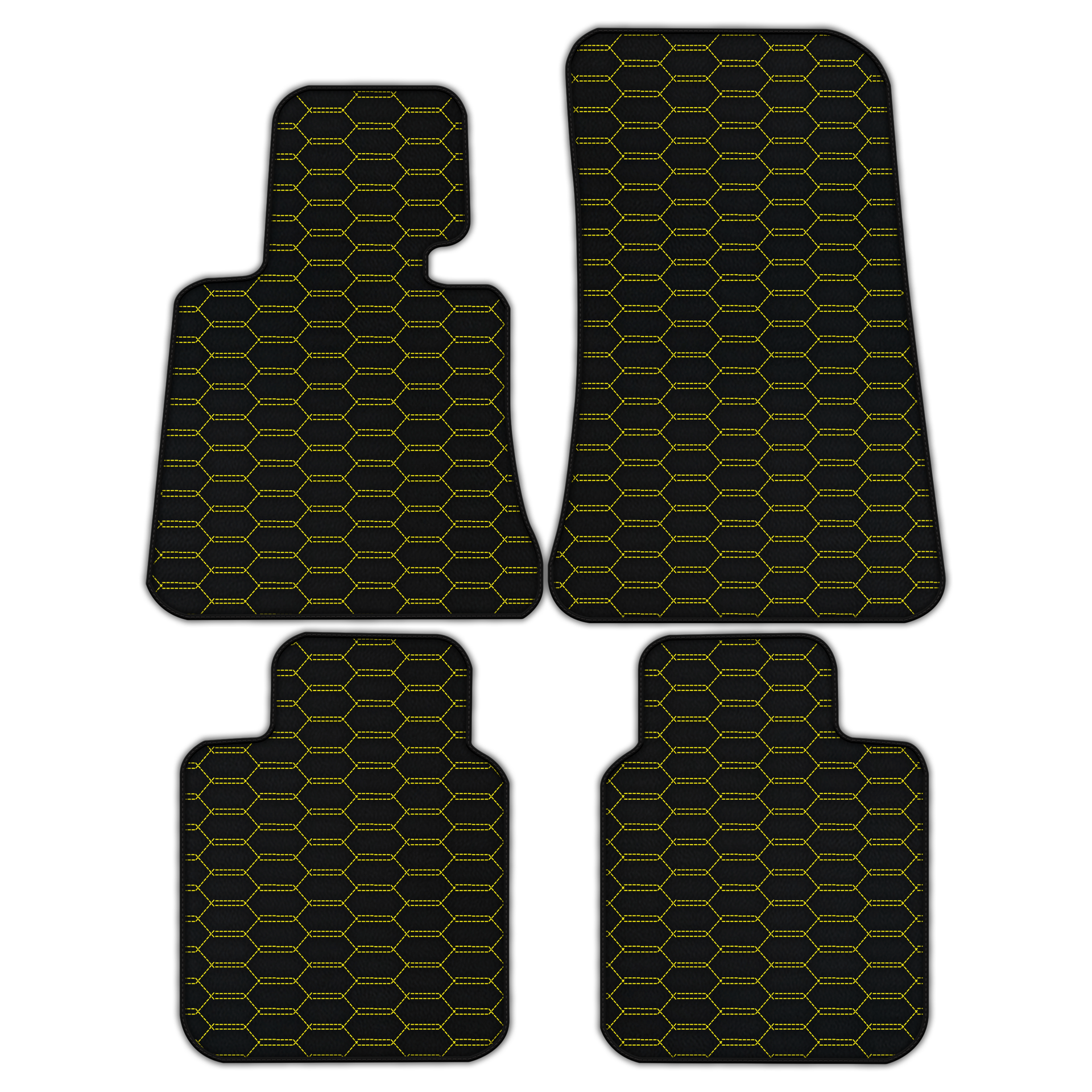 Customizable Leather Floor Mats with Interlaced Hex Pattern for Rolls Royce Phantom Drophead Coupe (2007-2016)