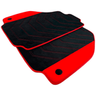 Black Alcantara Floor Mats for Ferrari 488 GTB (2016-2022) with Red Alcantara Accents
