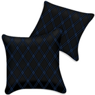 Customizable Black Leather Pillows Set of 2 for All Vehicles | Double Diamond Pattern