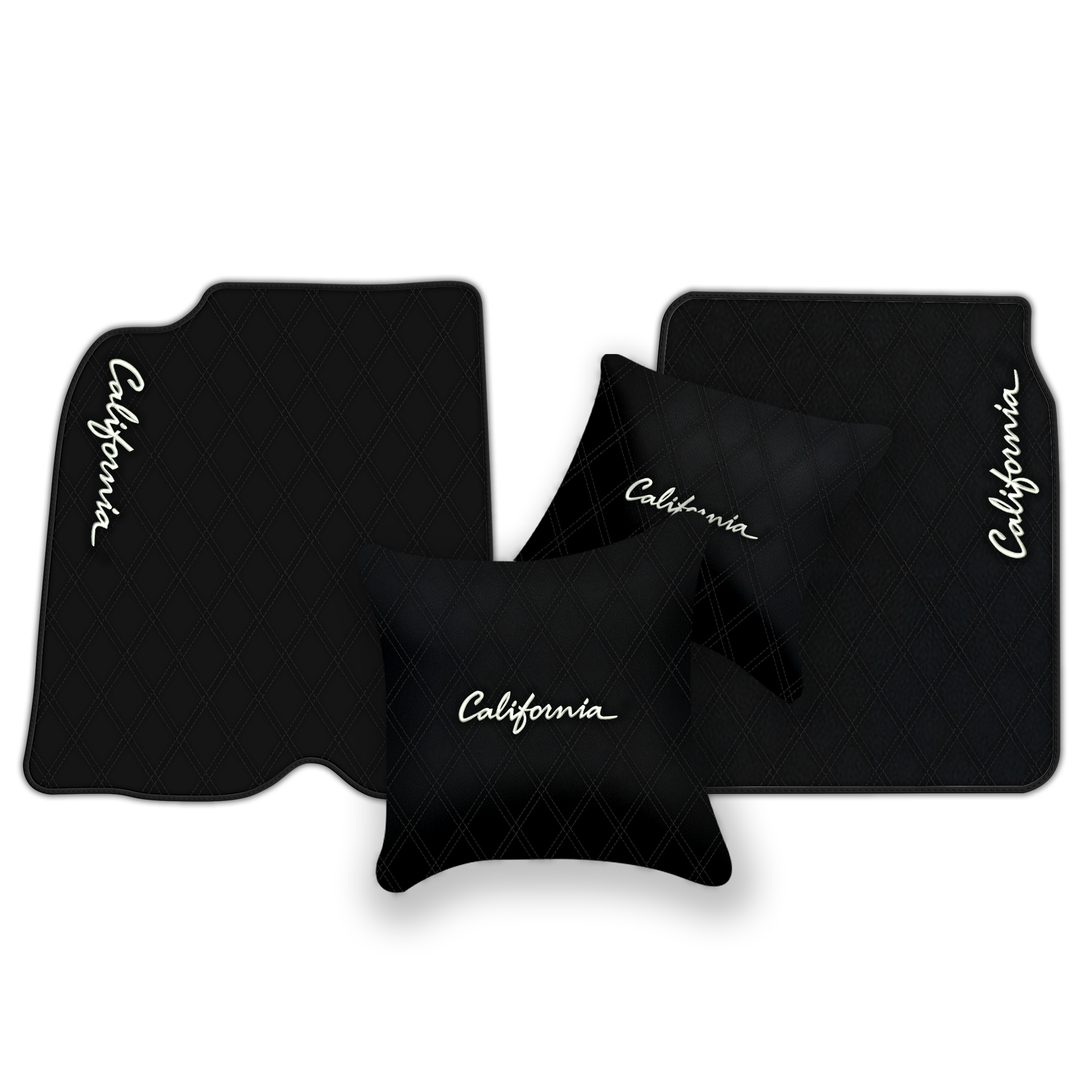 Orange Stitching Black Leather Floor Mats for Lamborghini Urus