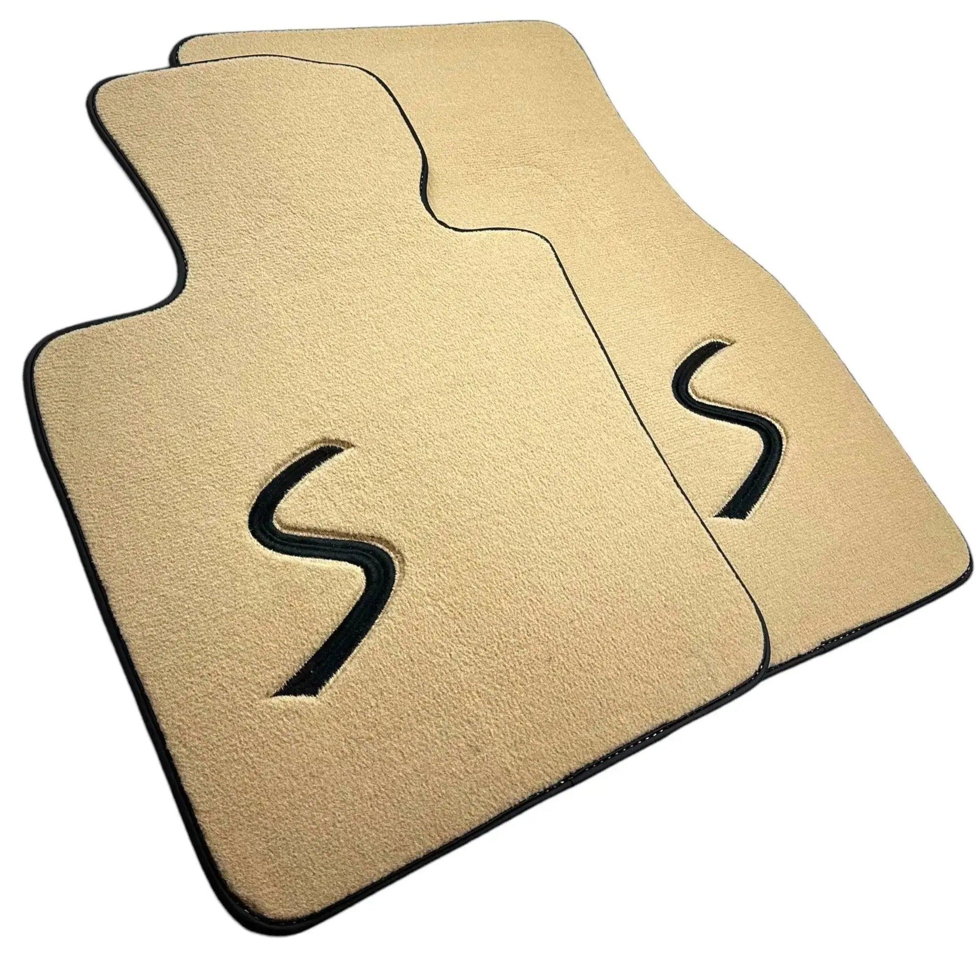 Beige Floor Mats for Mini Cooper / One F56 3-Doors (2014-2023) - AutoWin