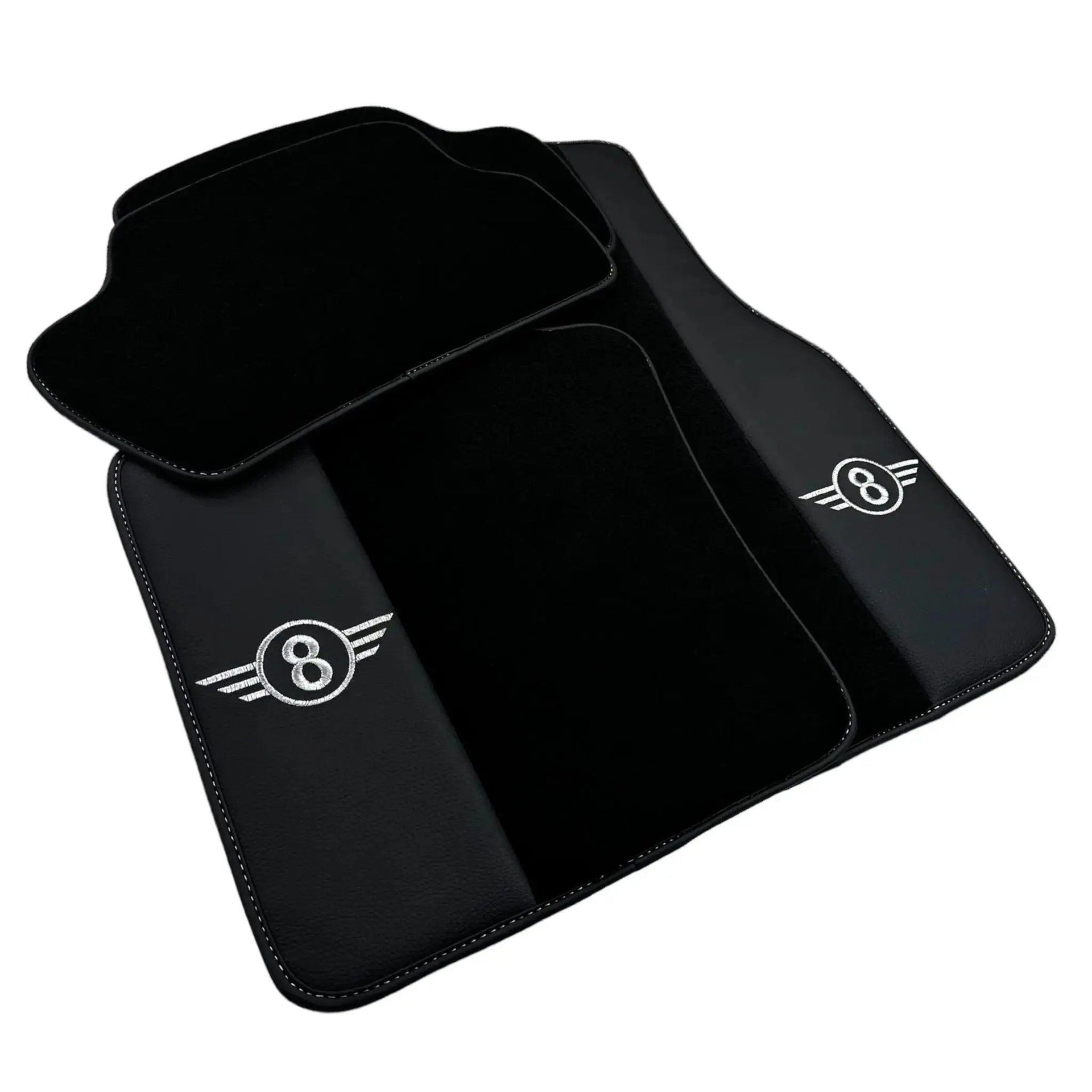 Black Floor Mats for Mini Cooper / One R50 (2001-2007) with Leather - AutoWin