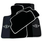 Black Floor Mats for Mini Cooper / One R50 (2001-2007) with Leather | White Trim - AutoWin