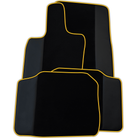 Custom Black Floor Mats for Porsche Panamera (2009-2016) with Leather
