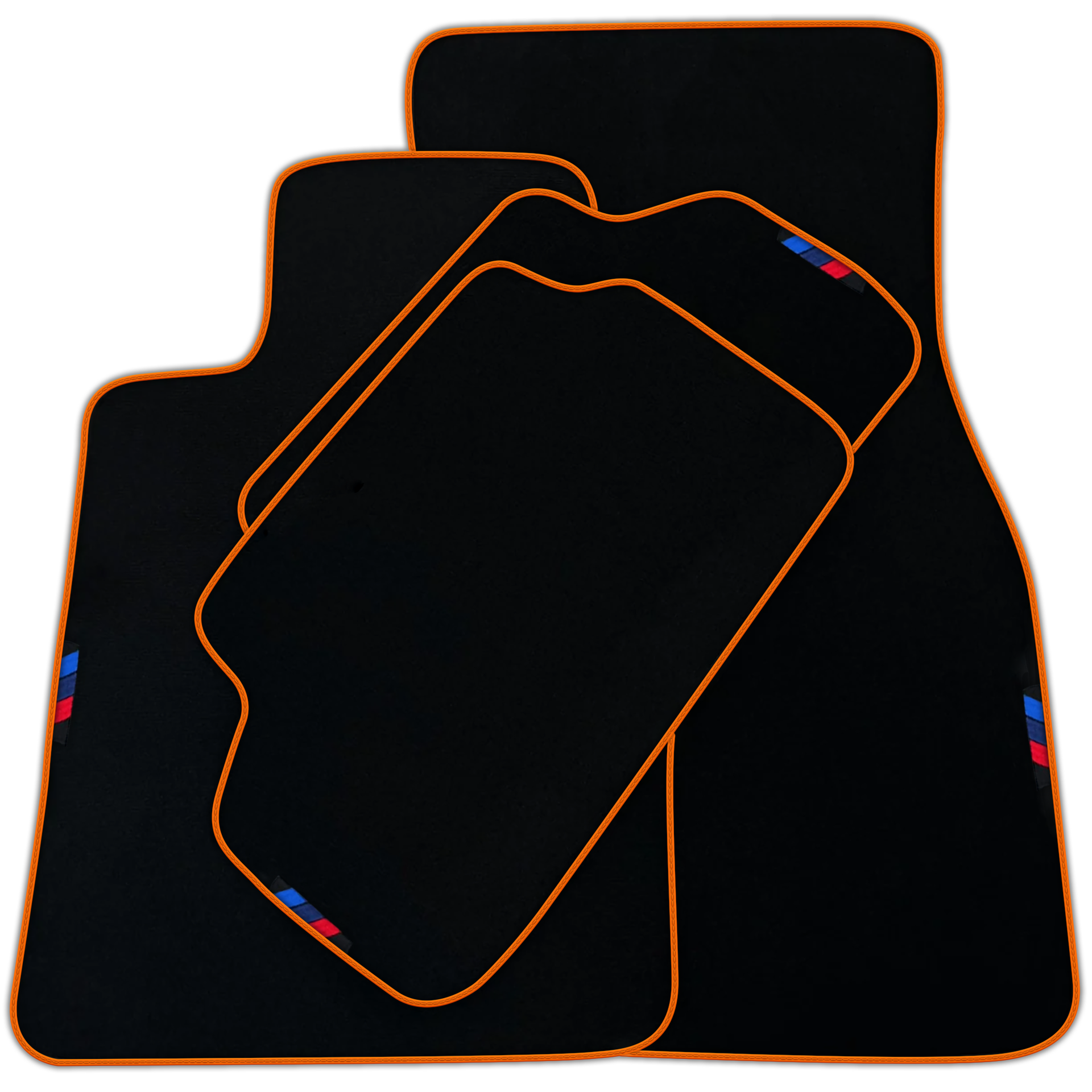 Black Mats For BMW G60 (2023-2026) Sedan | Orange Trim | Various Trim Colors