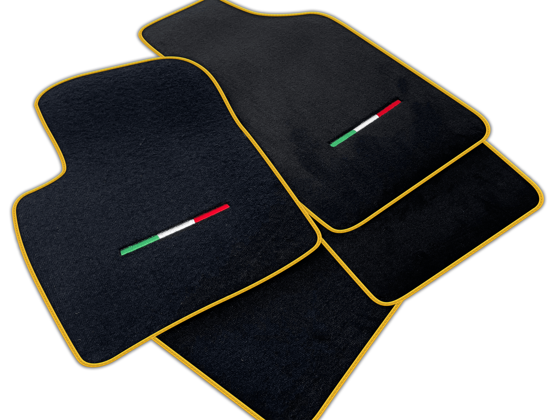 Italian Edition Black Floor Mats for Fiat 500 (2013-2015)