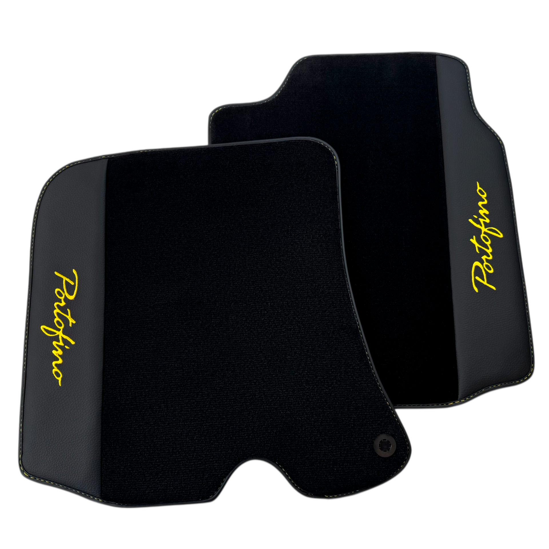 Black Floor Mats for Ferrari Portofino (2018-2023) with Leather