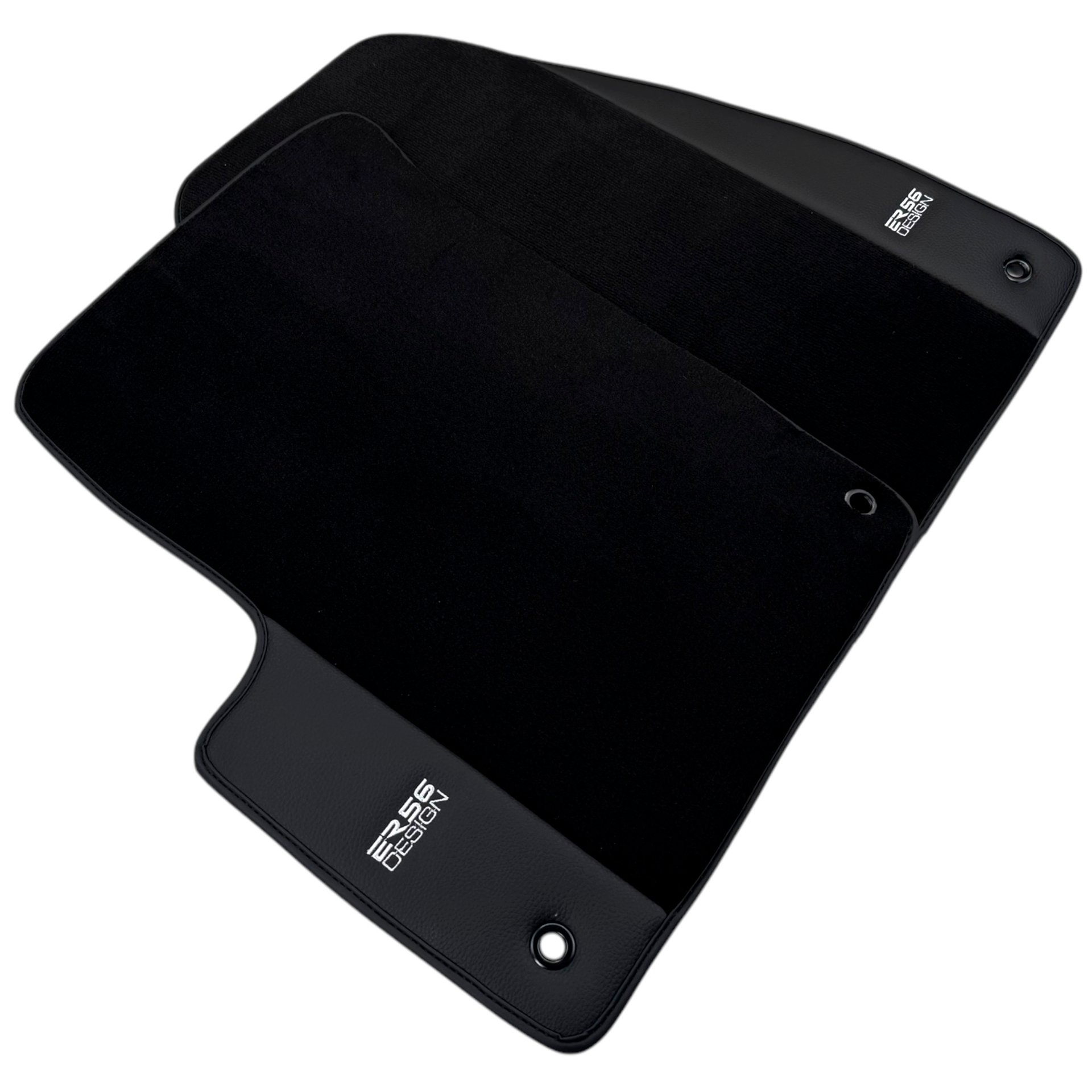 ER56 Design Black Floor Mats for Jeep Wrangler JL (2020-2024) 5 Doors 4xe Leather