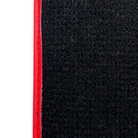 Black Floor Mats for Lamborghini Huracan STO with Carbon Fiber Leather | Red Trim