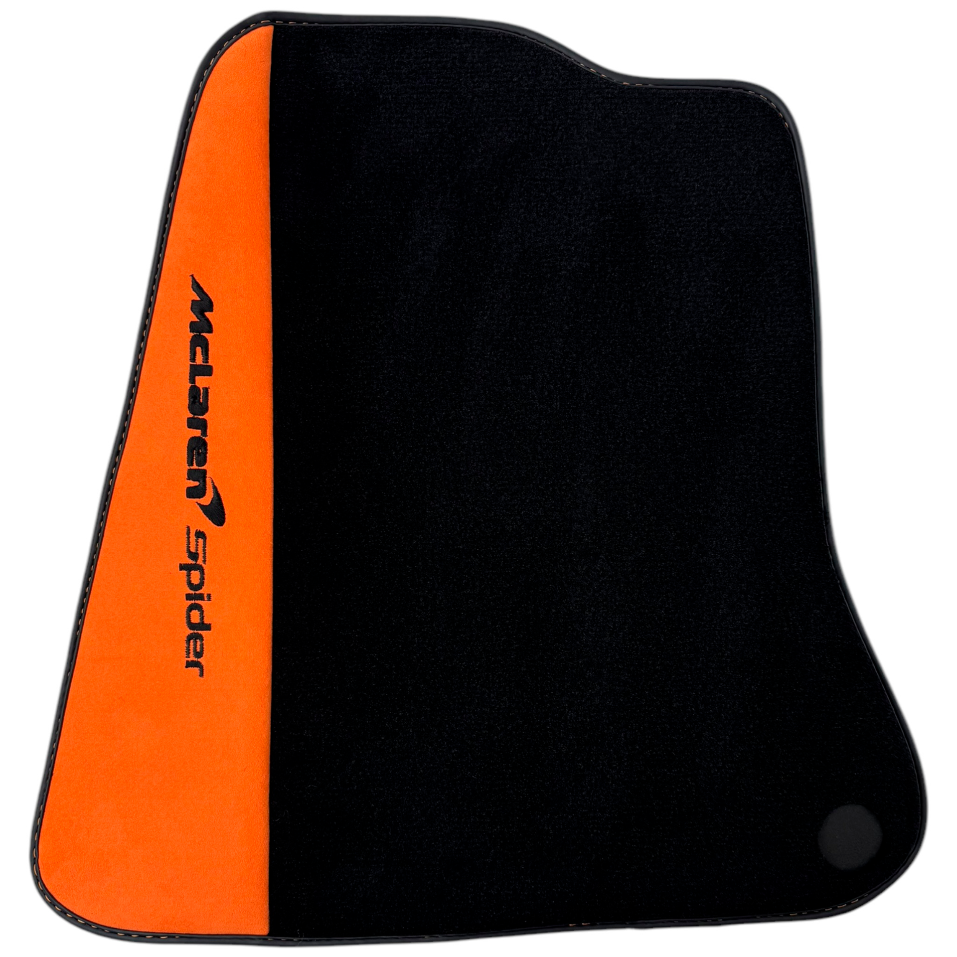 Black Floor Mats For McLaren Spider with Orange Alcantara Leather