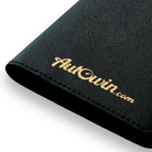 Black Leather AutoWin Passport Holder with Golden Logo - AutoWin