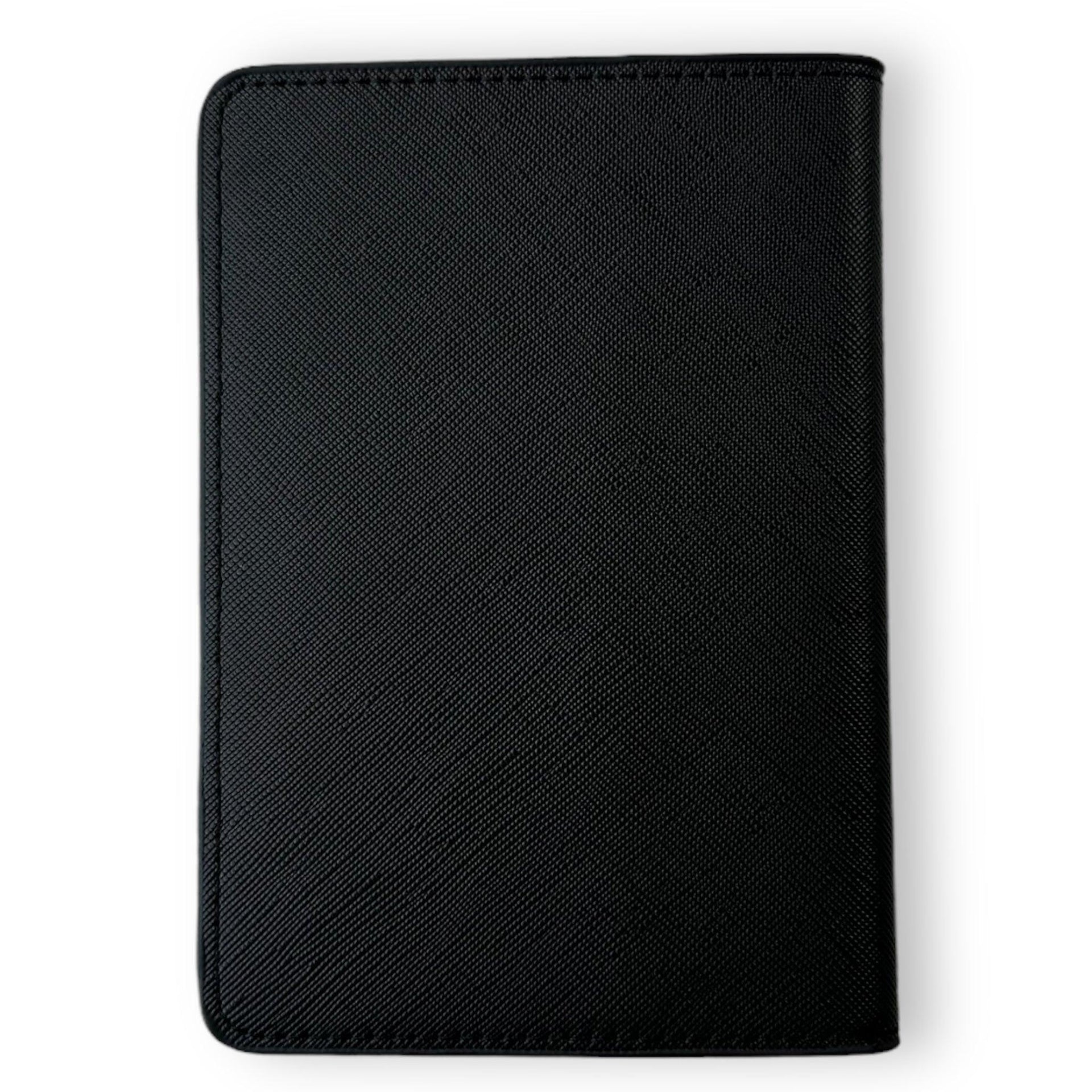 Black Leather AutoWin Passport Holder with Golden Logo - AutoWin