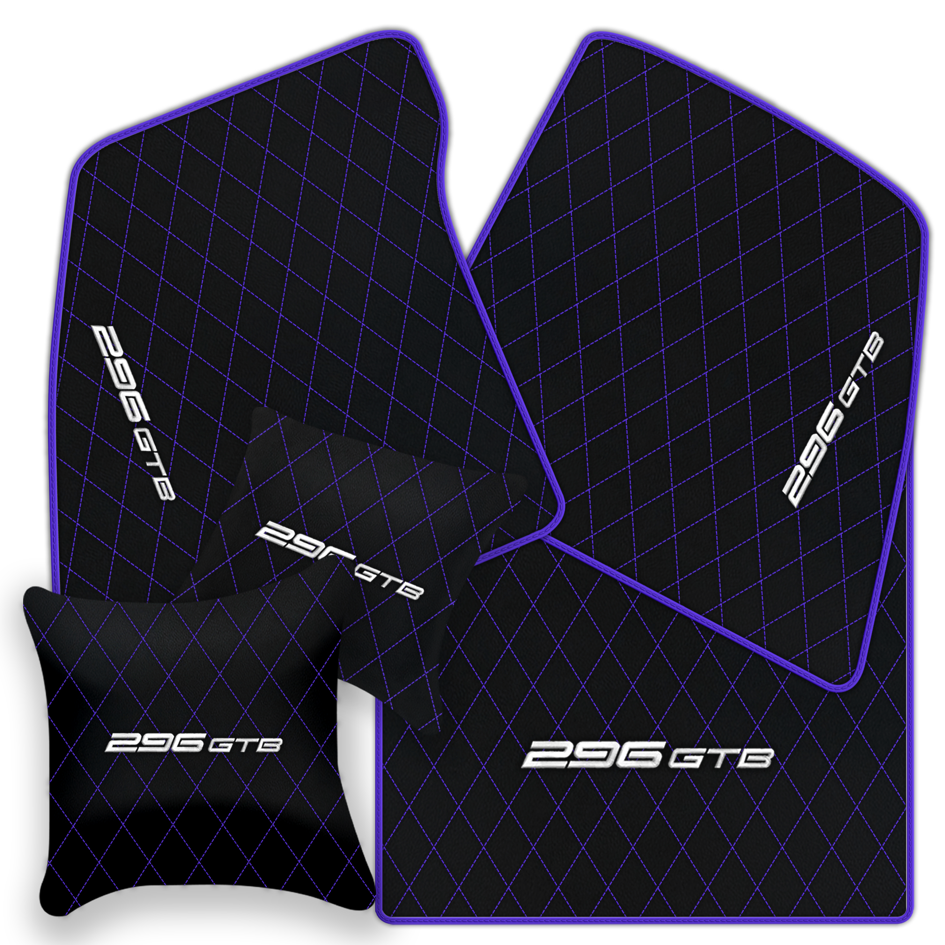 Premium Custom Black Leather Floor Mats for Ferrari FF (2011-2016)