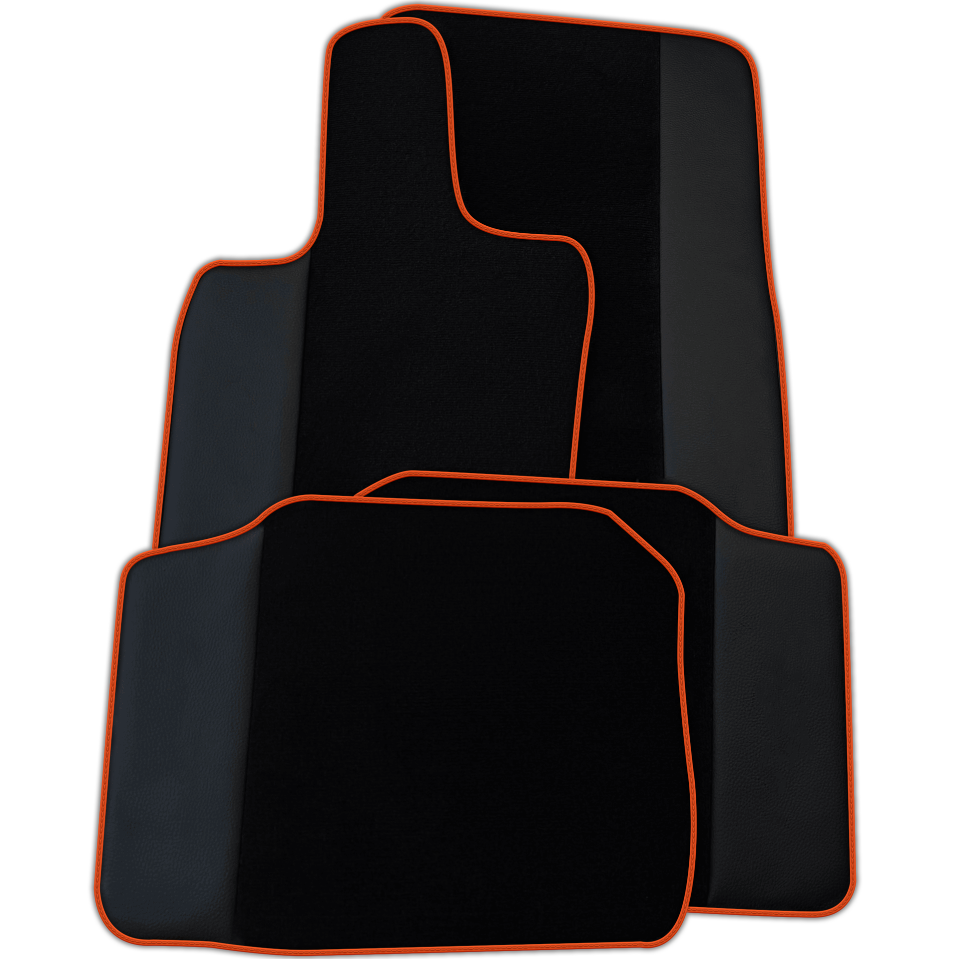 Custom Black Floor Mats for Porsche Panamera (2009-2016) with Leather