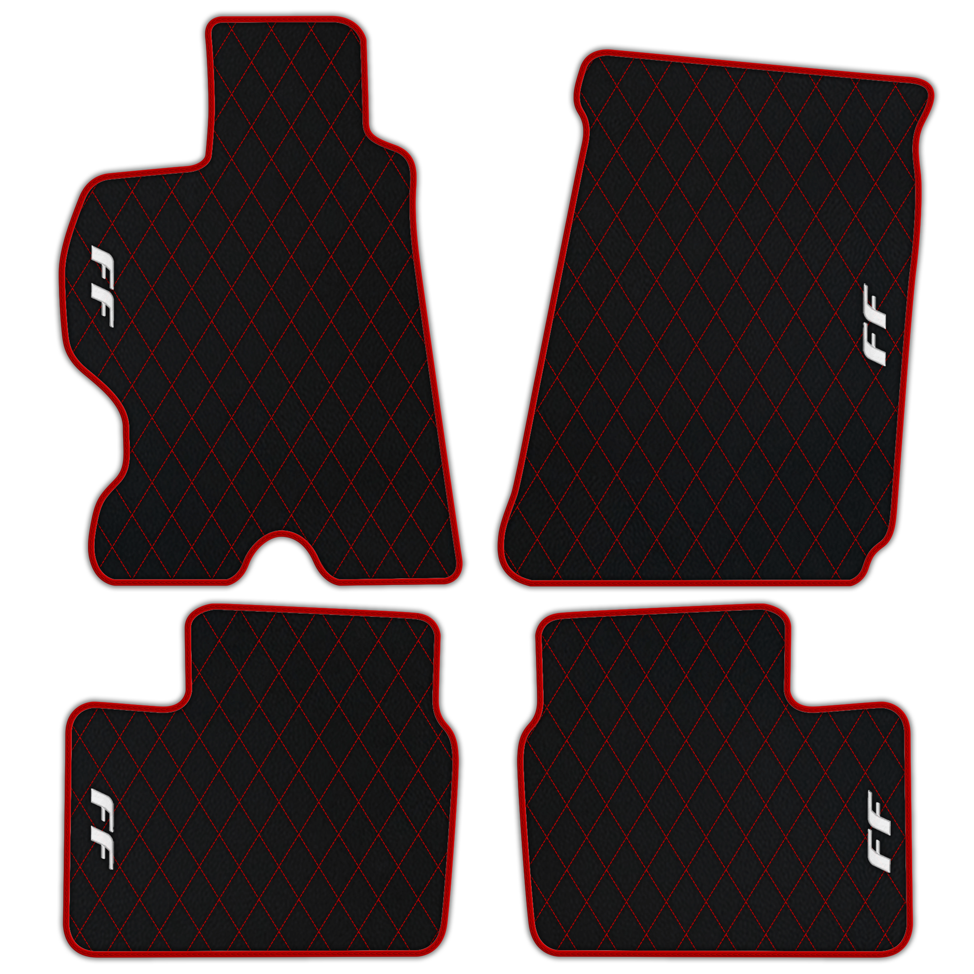 Luxury Black Leather Floor Mats for Ferrari Roma (2021-2024)