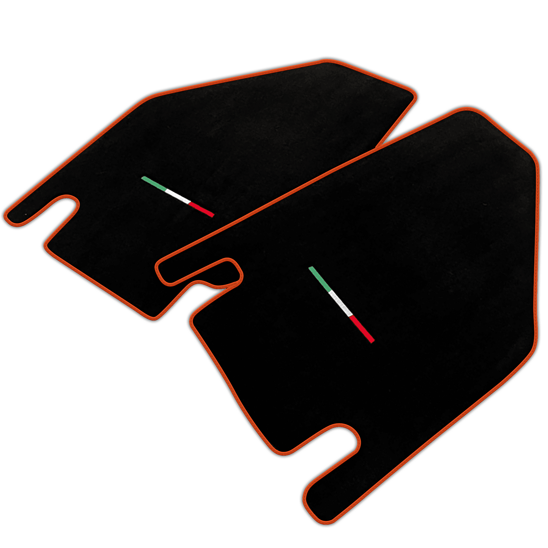 Black Floor Mats for Lamborghini Countach with Italian Flag | Various Trim Colors