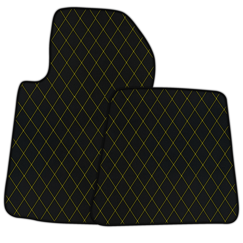Customizable Leather Floor Mats with Single Diamond Pattern for Ferrari 599 Coupe (2006-2012)