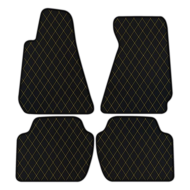 Customizable Leather Floor Mats with Single Diamond Pattern for Aston Martin Rapide E (2020) Electric Sedan