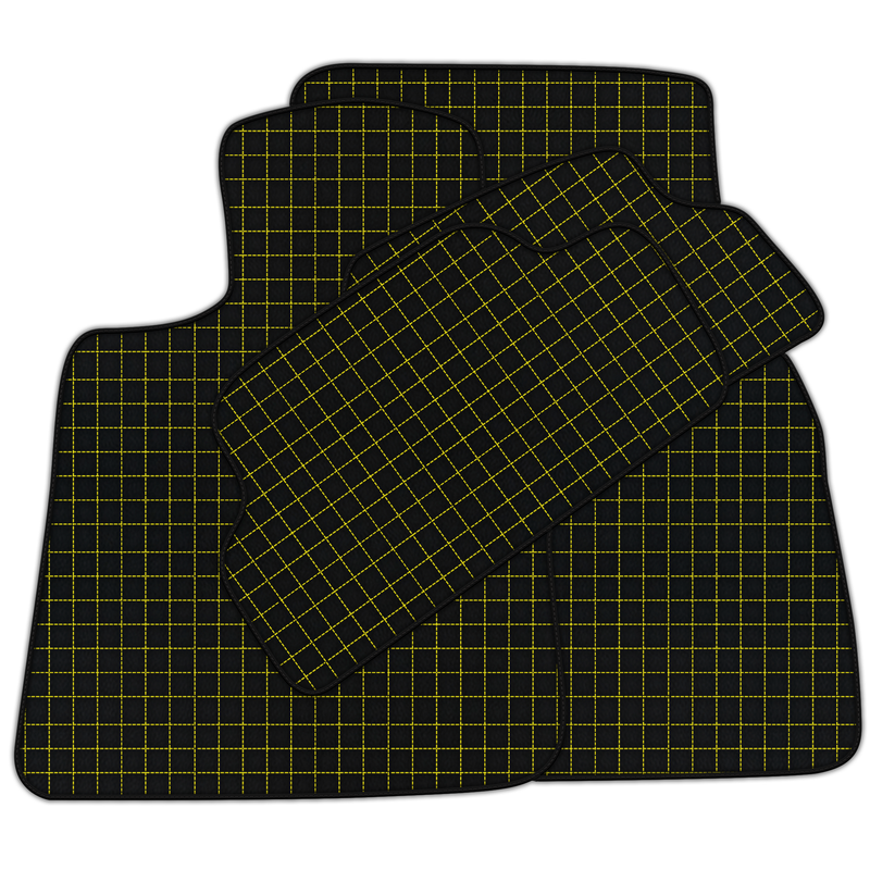 Customizable Leather Floor Mats with Square Pattern for Mini Cabrio R56 Convertible (2009-2016)