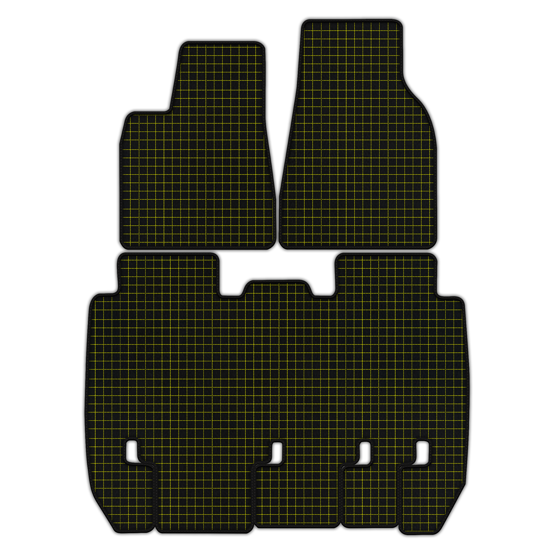 Customizable Leather Floor Mats with Square Pattern for Tesla Model X - 5 Seats (2016-2025)