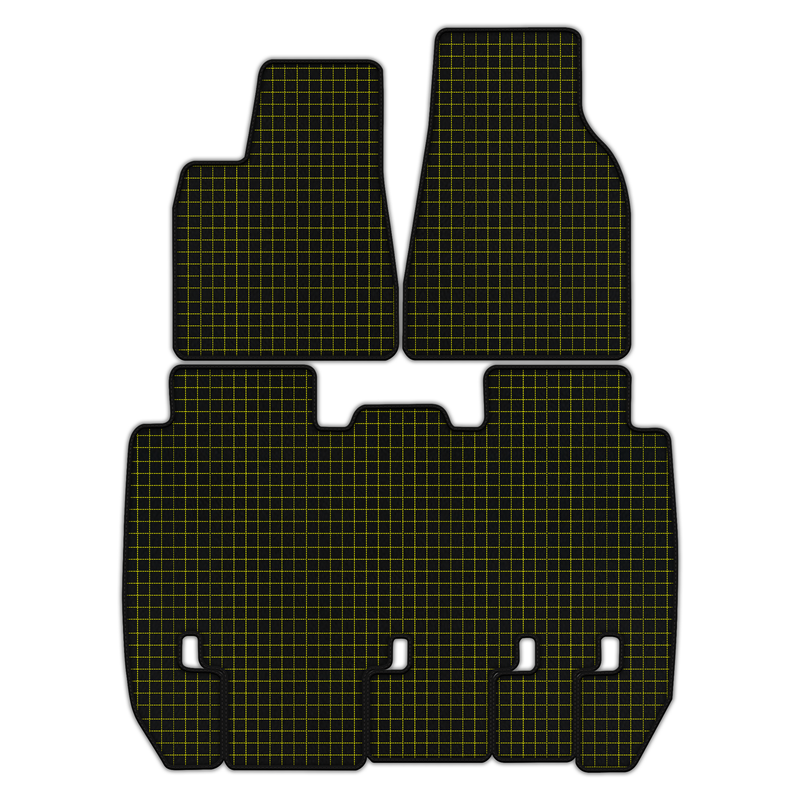 Customizable Leather Floor Mats with Square Pattern for Tesla Model X - 5 Seats (2016-2025)
