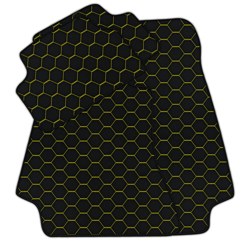 Customizable Leather Floor Mats with Symmetrical Hex Pattern for Mercedes Benz SLK-Class R170 (1998-2000)
